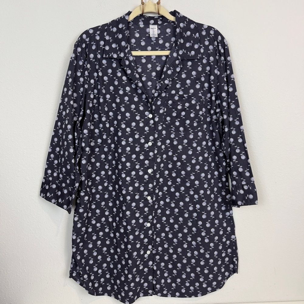 Gap Body Factory Cotton Sleepshirt Navy Floral L